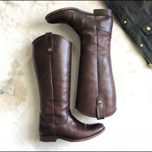 Frye Melissa Button Riding Boot-Chocolate-Size 8